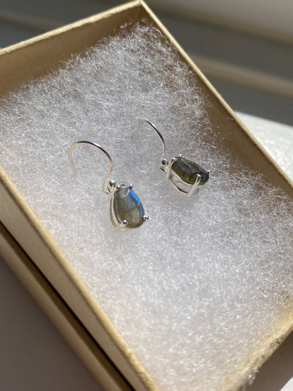 Labradorite Silver Earrings