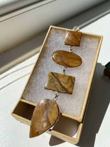 Picture Jasper Pendant Necklace
