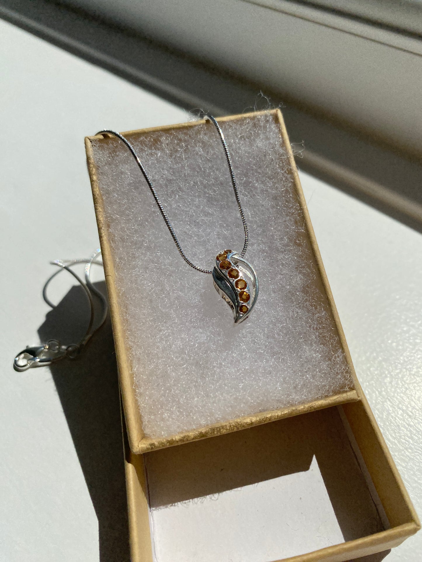 Versatile Citrine Stone Silver Pendant