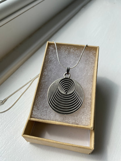 Spiral Circle Pendant Necklace