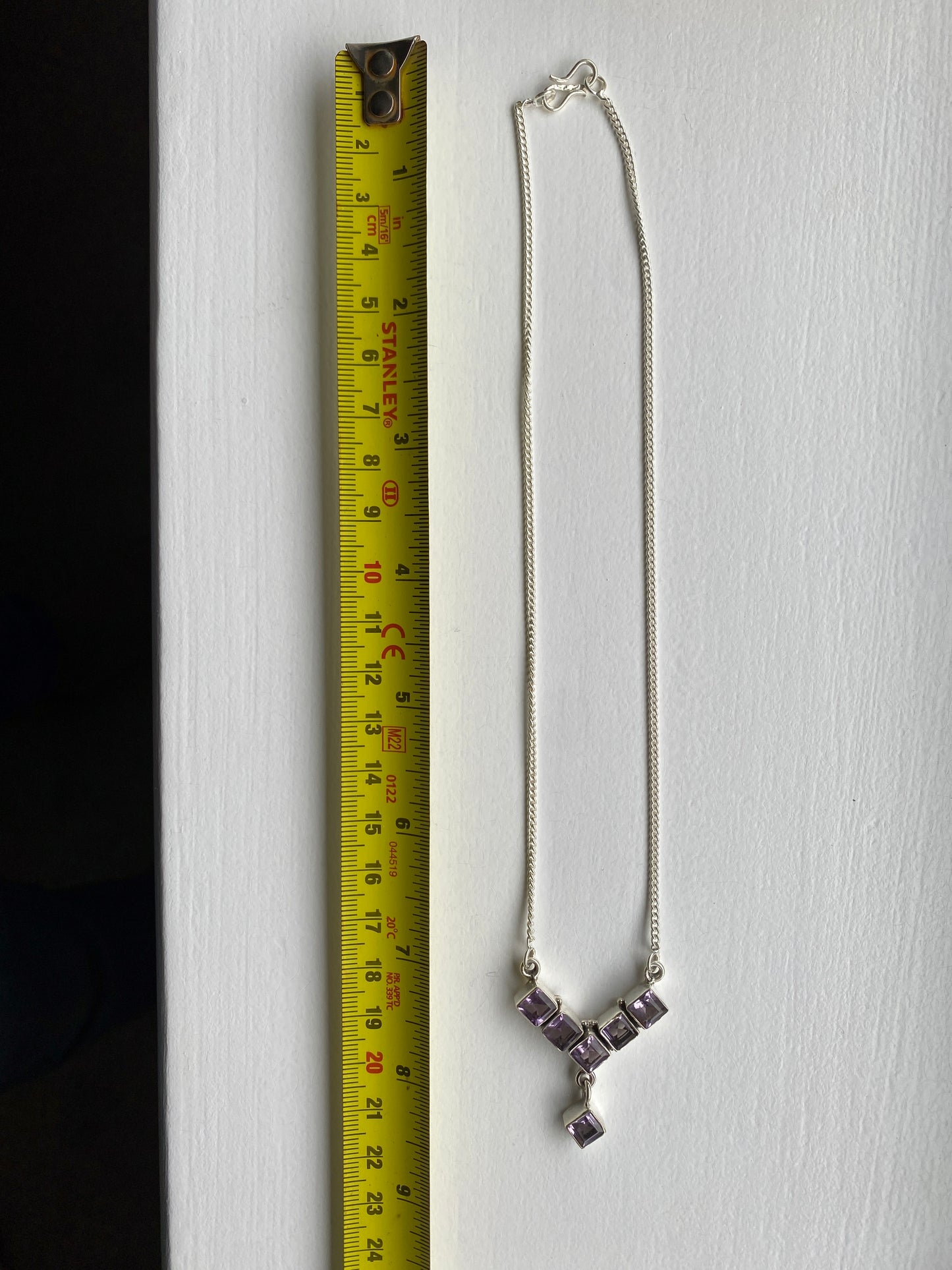 Amethyst & Silver Studded Necklace