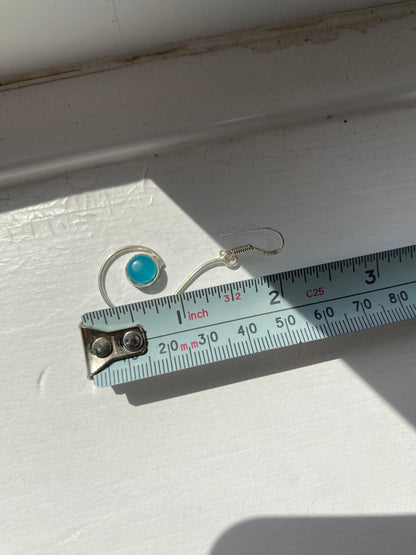 Turquoise Drop Curve Earrings