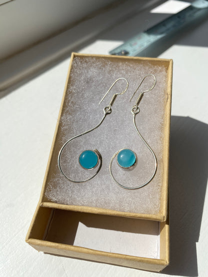 Turquoise Drop Curve Earrings