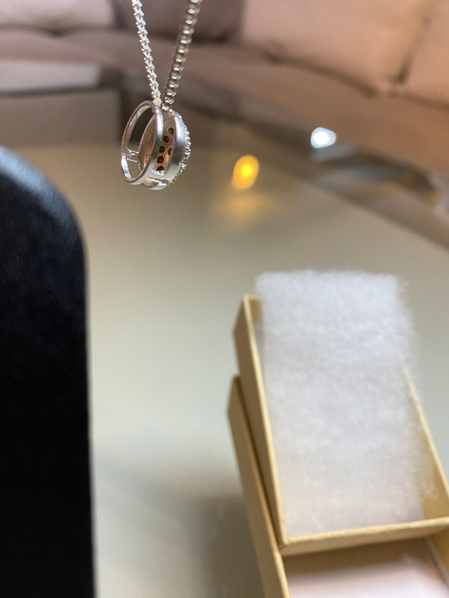 Silver Diamante Encrusted Necklace