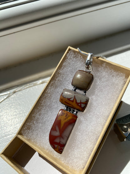 Picture Jasper Pendant Necklace