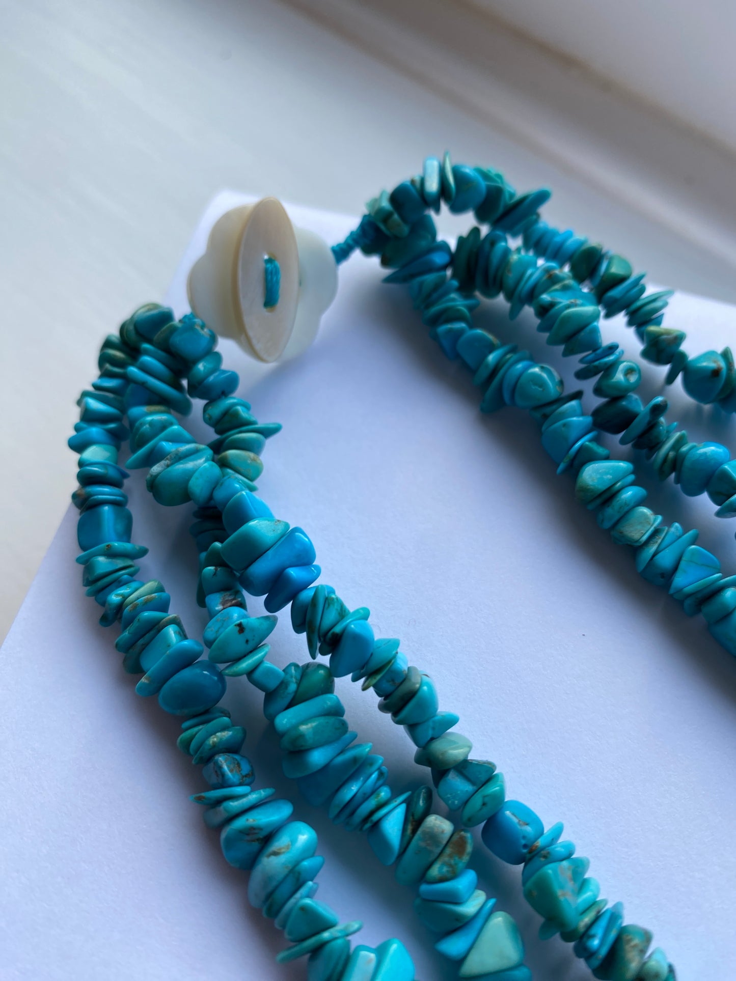Real Turquoise Triple Row Necklace