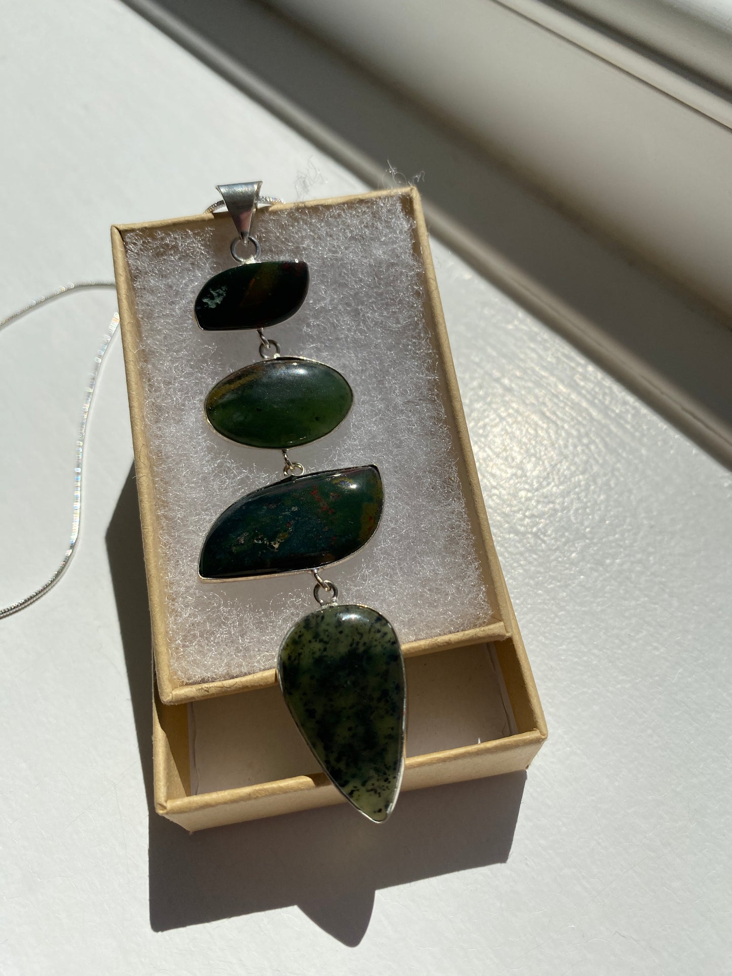 Bloodstone Jasper Pendant Necklace