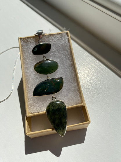 Bloodstone Jasper Pendant Necklace