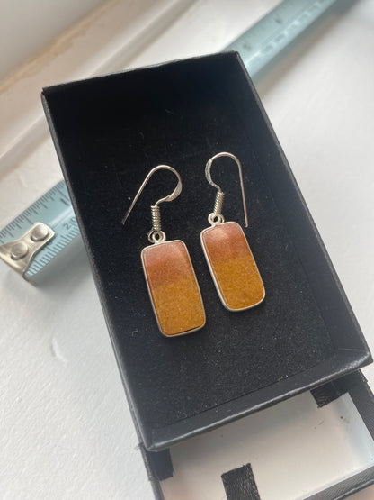 Honey-Brown Agate Drop Earrings
