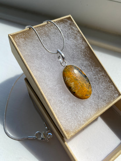 Golden Ochre Mookatite Jasper Pendant