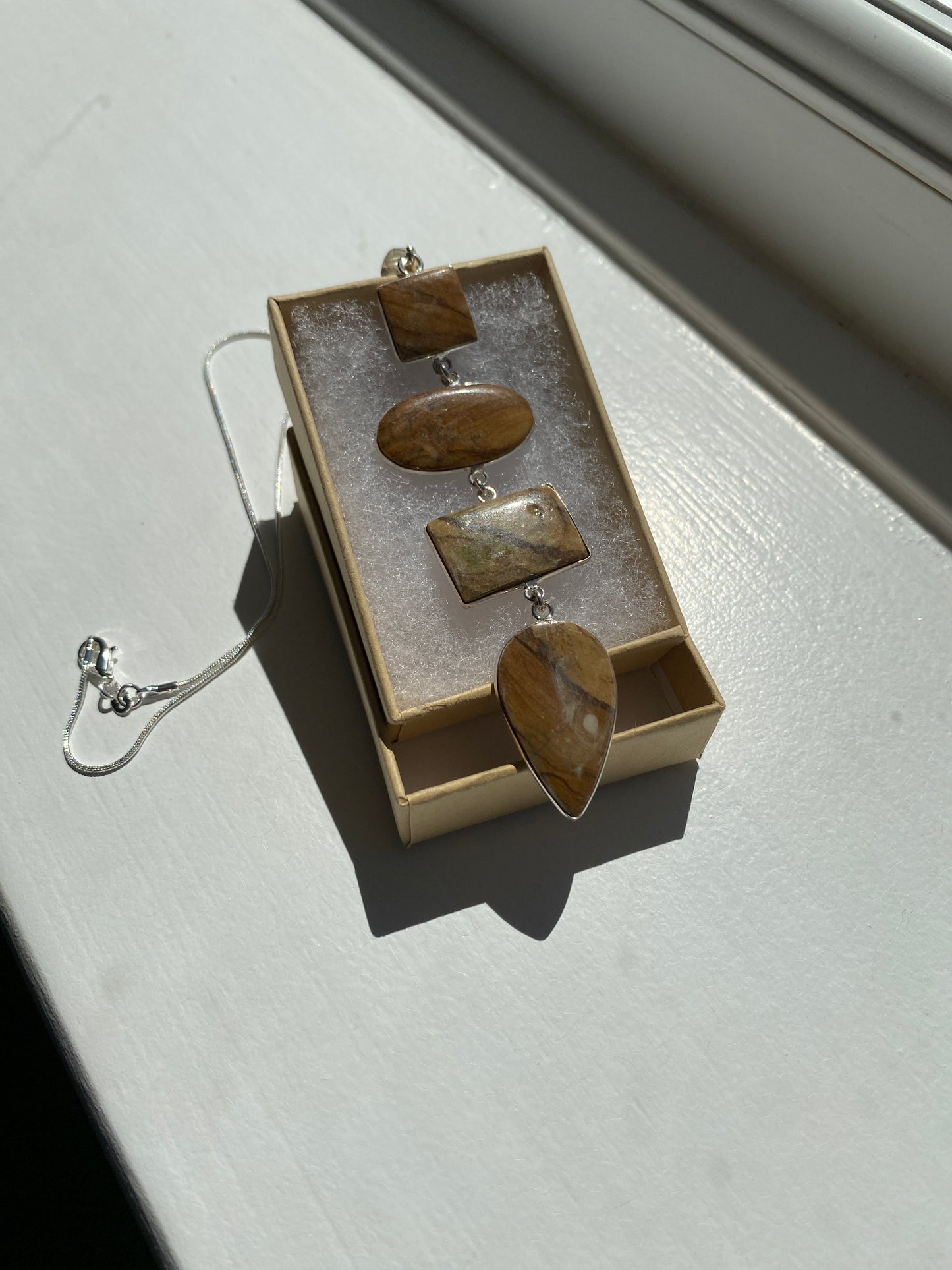 Picture Jasper Pendant Necklace