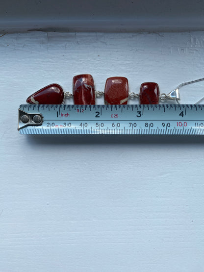 4-Stone  Red Jasper Pendant Necklace