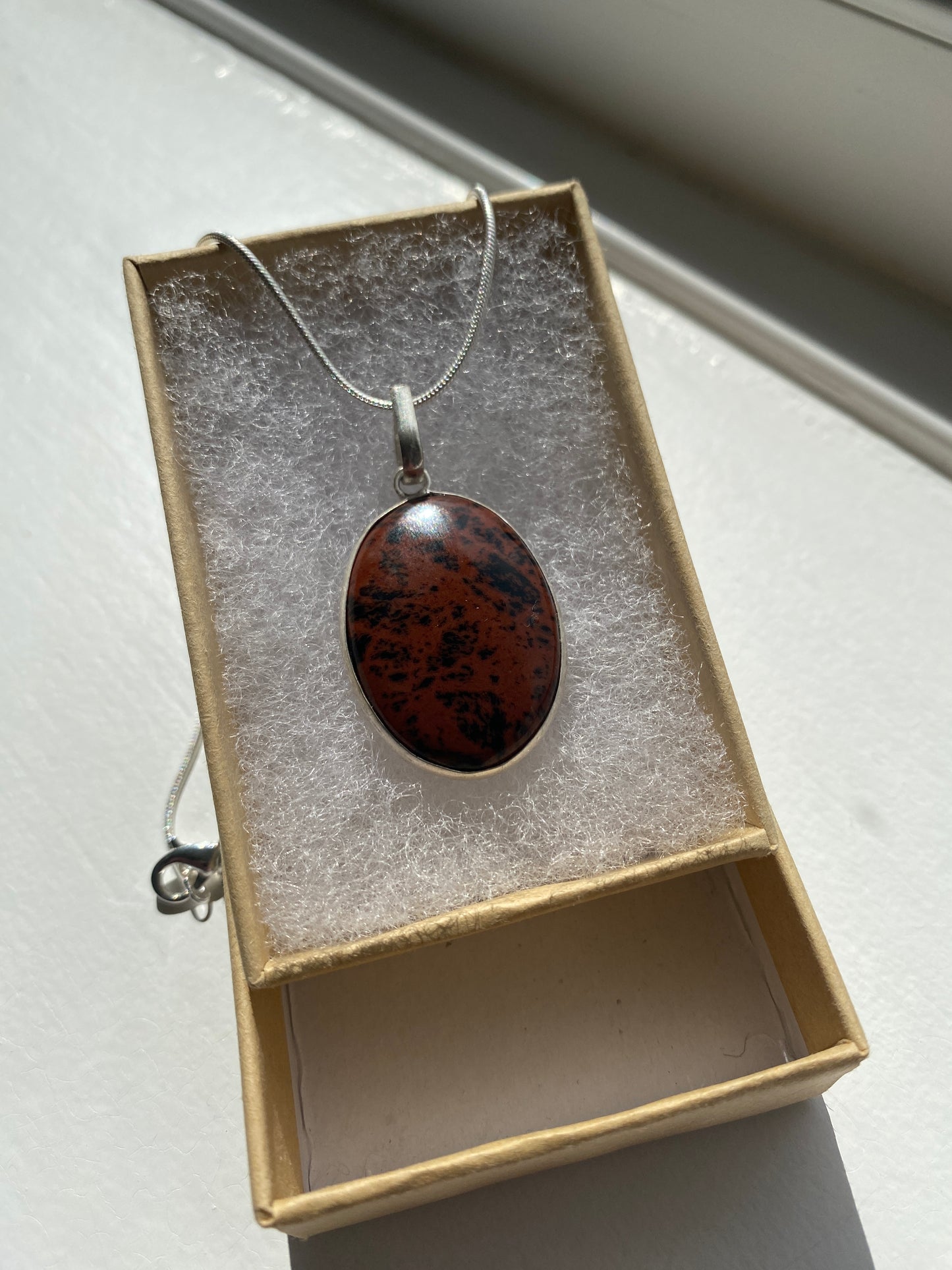 Mahogany Jasper Oval Pendant