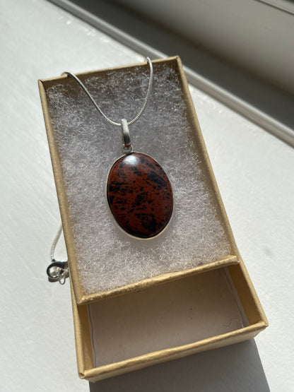 Mahogany Jasper Oval Pendant