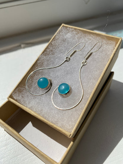 Turquoise Drop Curve Earrings