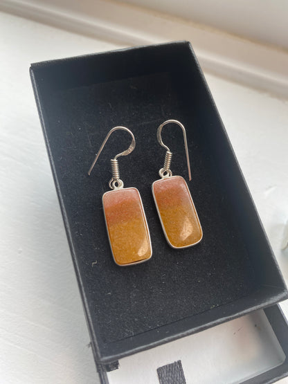 Honey-Brown Agate Drop Earrings