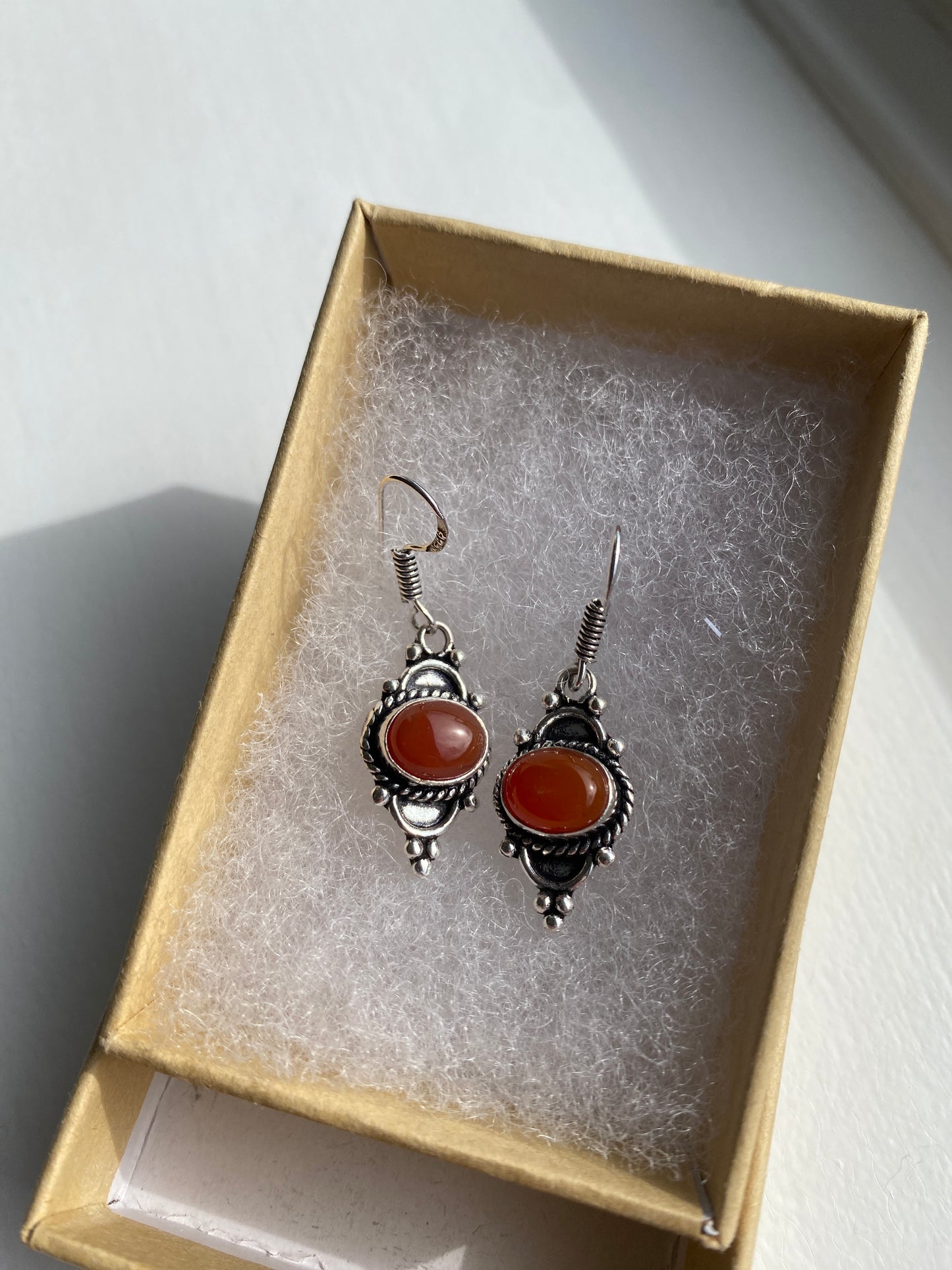 Silver Carnelian Earrings