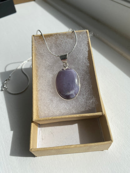 Purple Chalcedony Pendant Necklace
