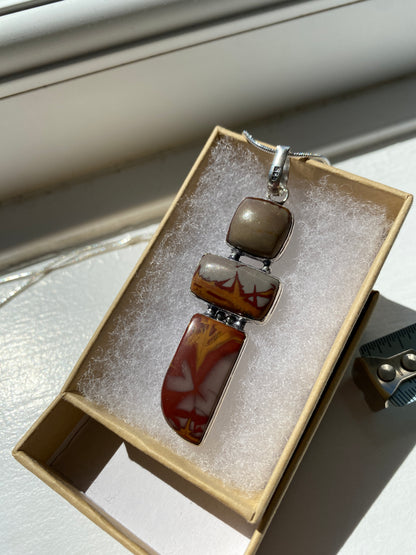Picture Jasper Pendant Necklace