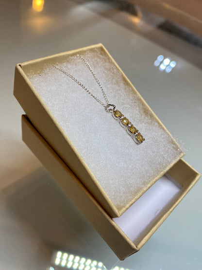 Silver Necklace with Topaz/Citrine Stones