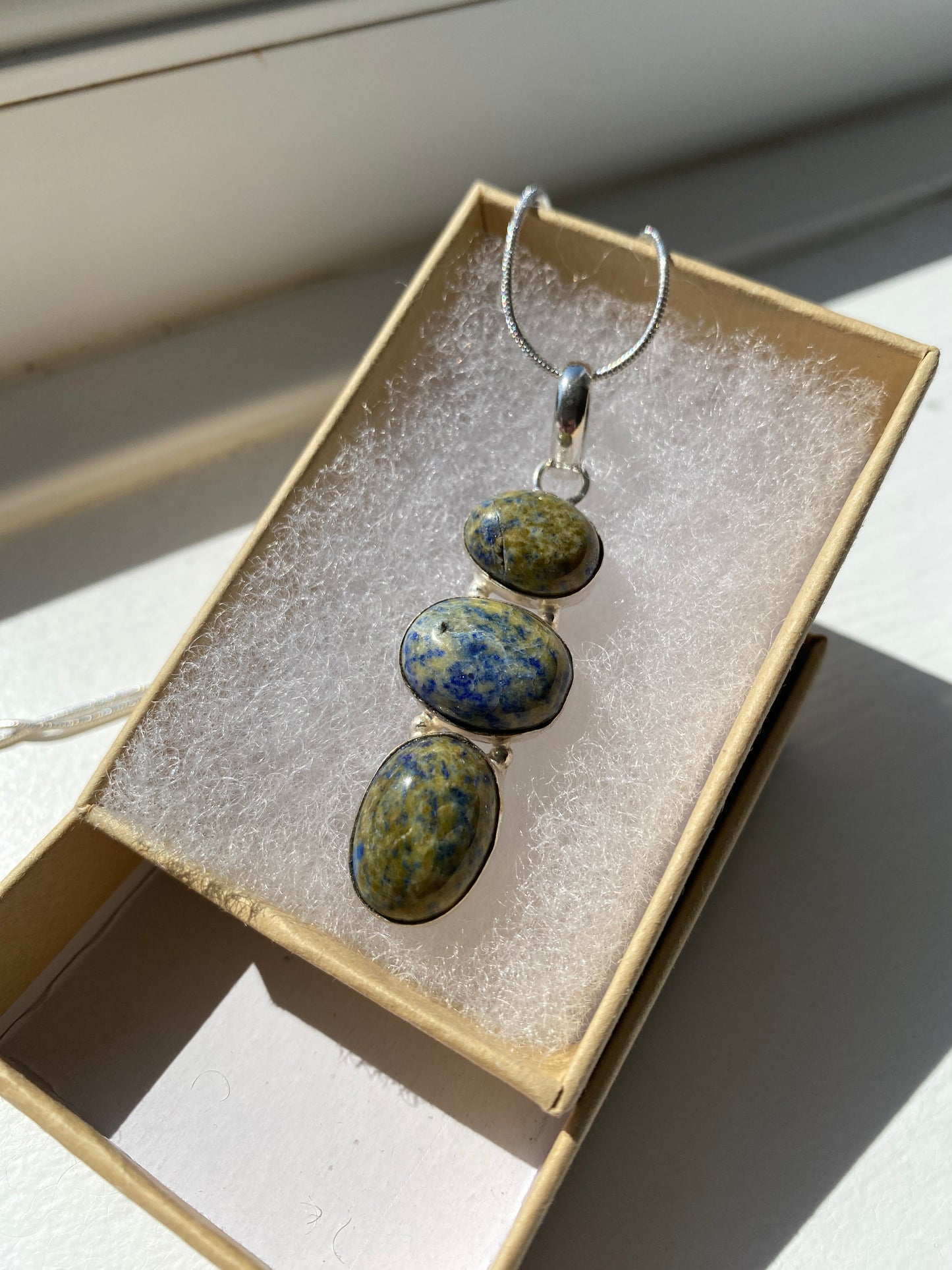 Blue & Moss Green Azurite-Malachite Pendant