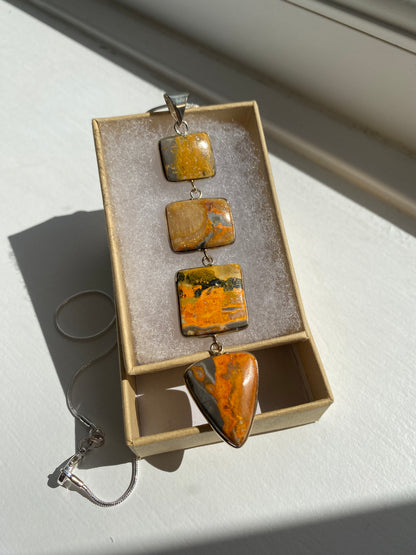 Mustardy Mookatite Jasper Pendant Necklace