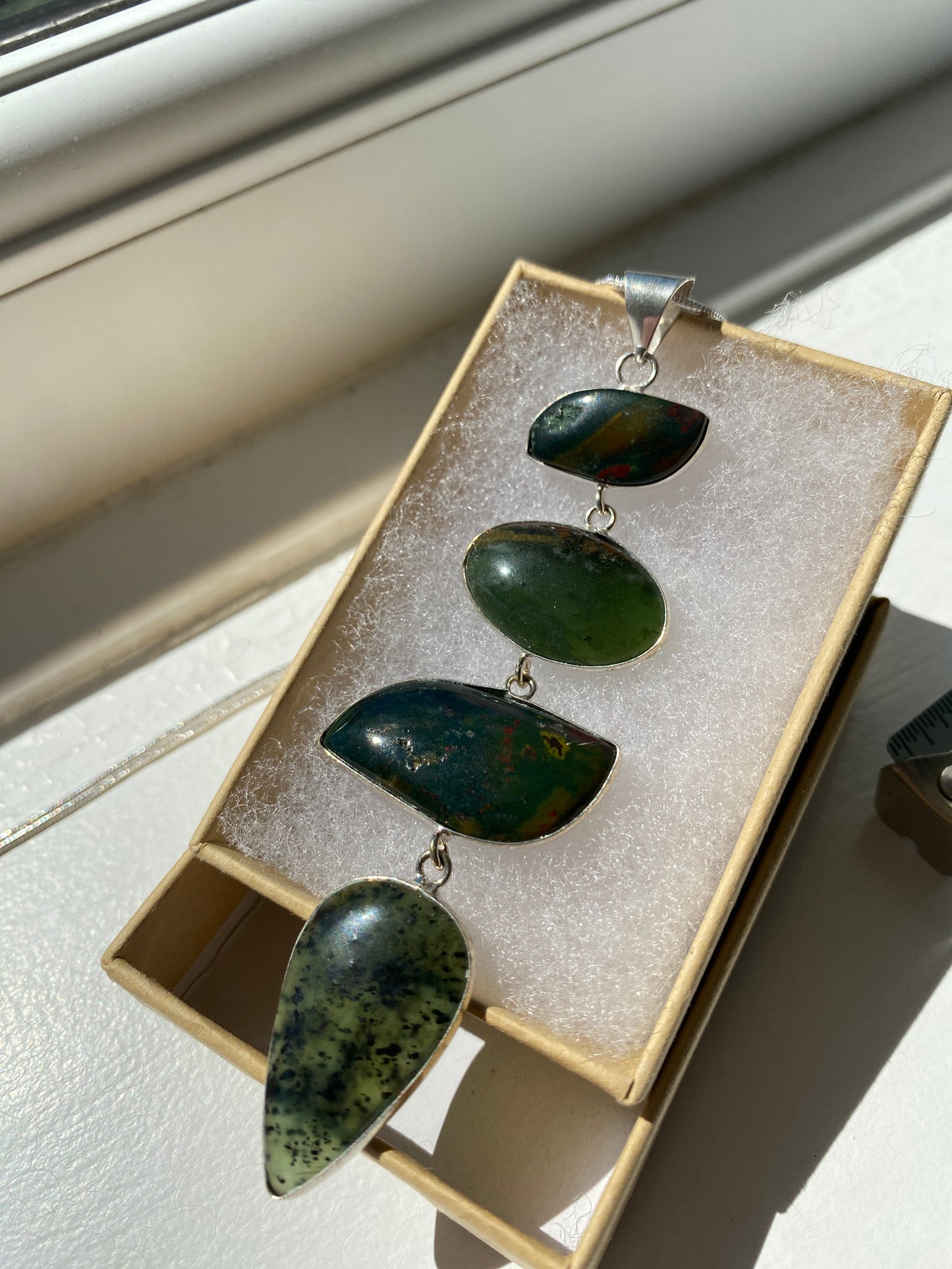 Bloodstone Jasper Pendant Necklace