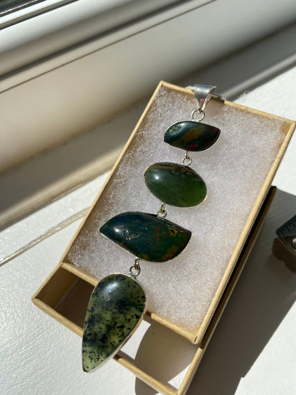 Bloodstone Jasper Pendant Necklace