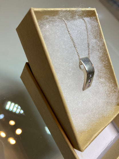 Silver & Amethyst Pendant Necklace