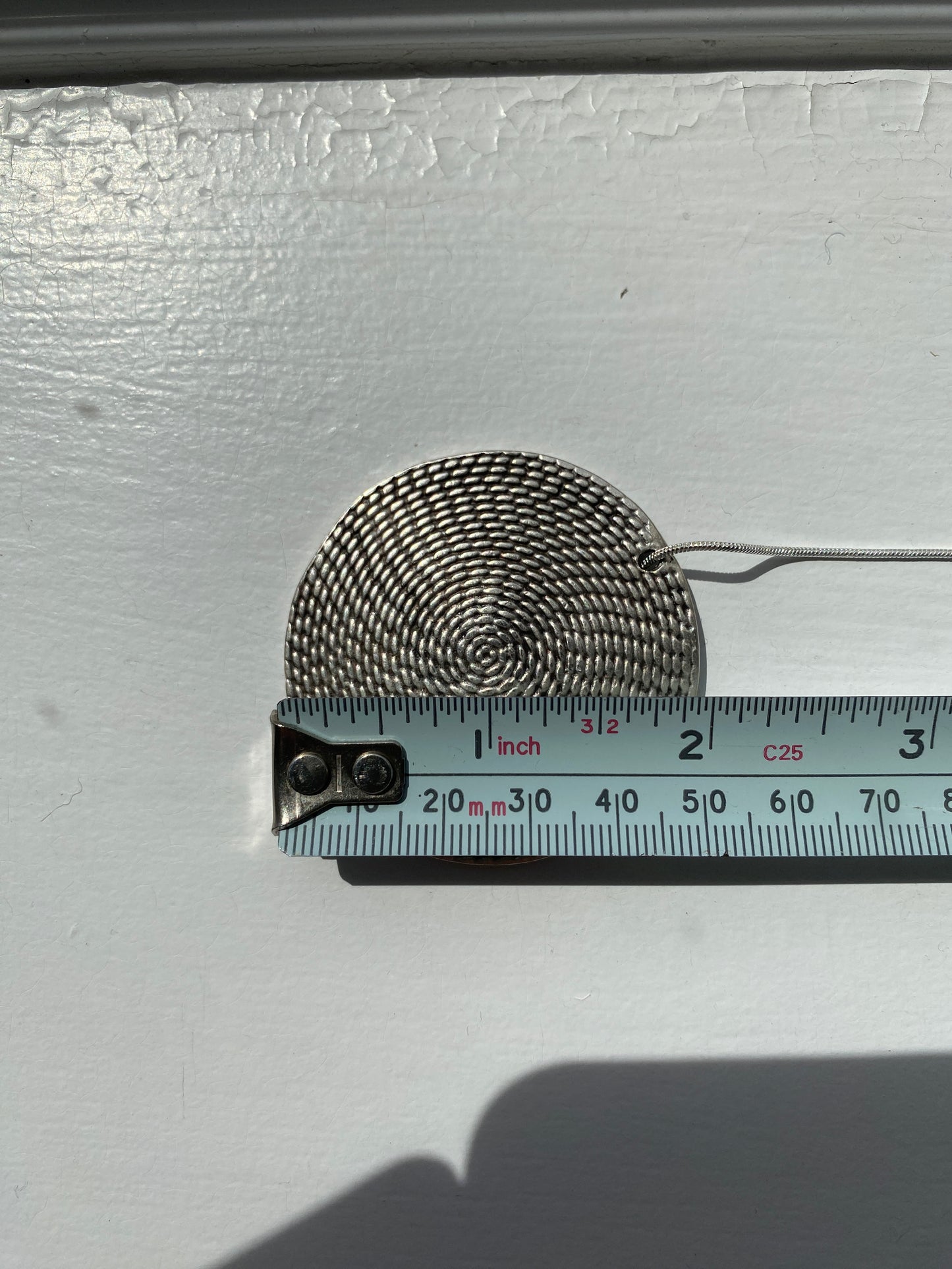 Silver Woven Spiral Pendant on 30" Necklace Chain