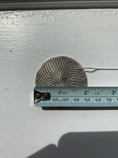 Silver Woven Spiral Pendant on 30" Necklace Chain