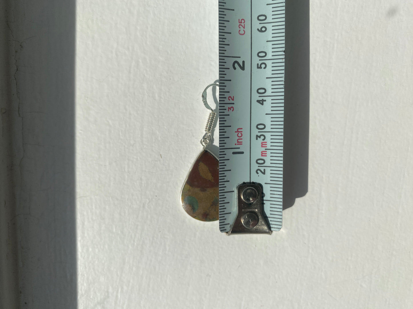 Rainforest Jasper Rounded Teardrop Earrings
