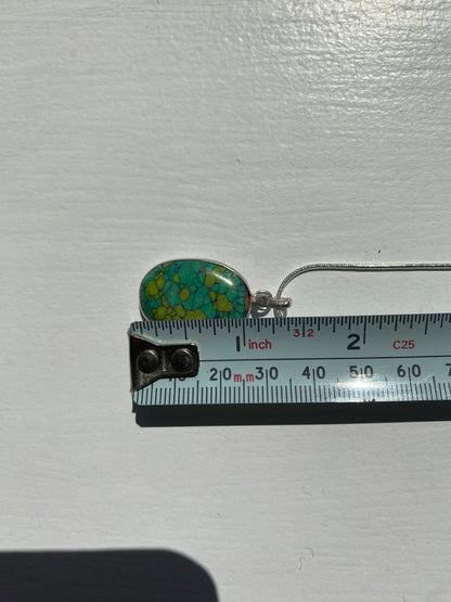 Mosaic 'Green Turquoise' Oval Pendant