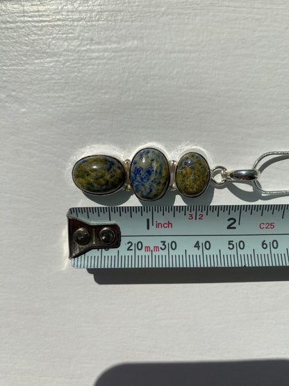 Blue & Moss Green Azurite-Malachite Pendant