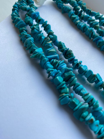 Real Turquoise Triple Row Necklace