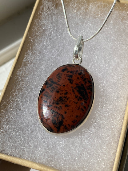 Mahogany Jasper Oval Pendant
