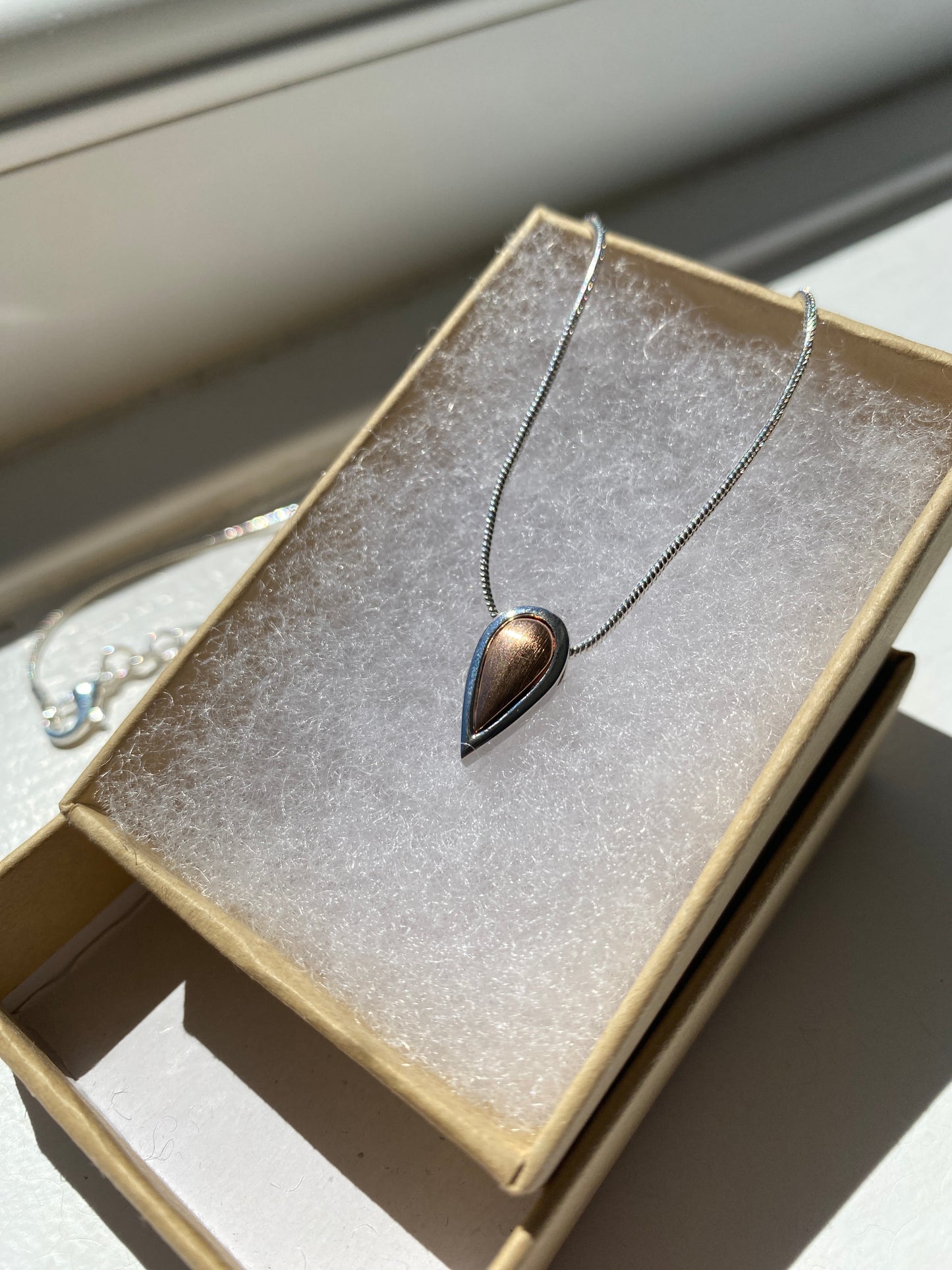 3-in-1 Silver & Copper Coloured Teardrop Pendant