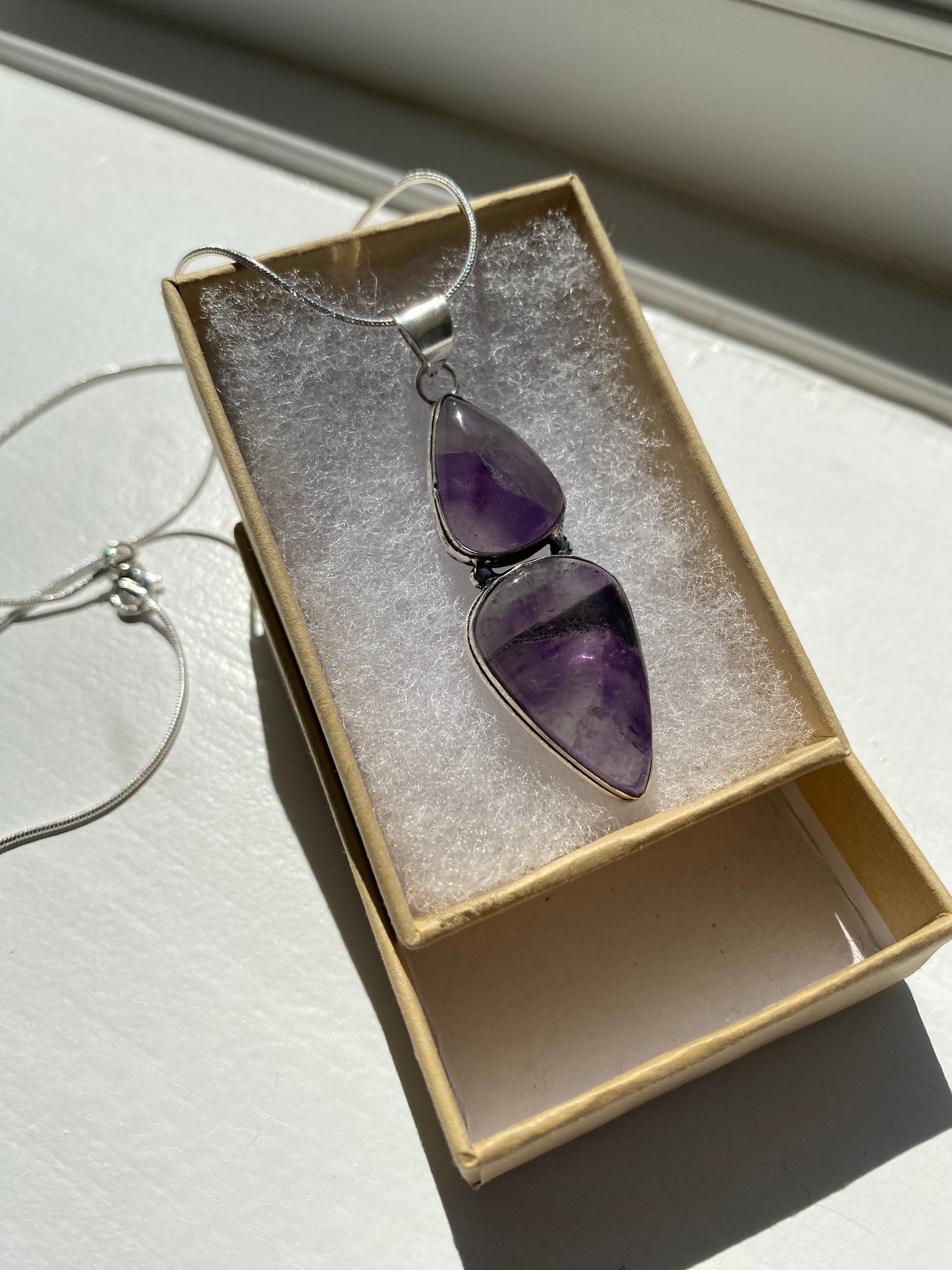 Amethyst Double‑Pendant Necklace