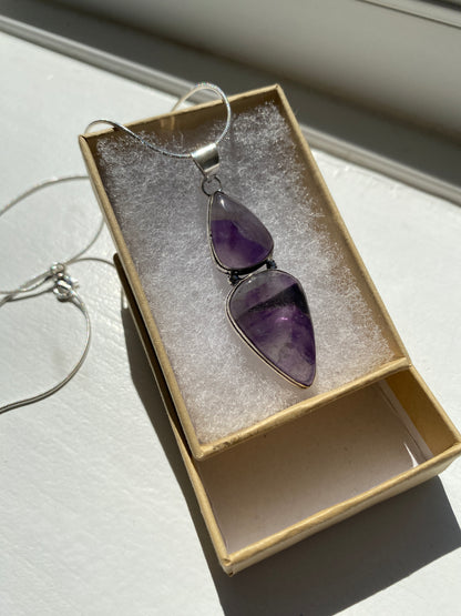 Amethyst Double‑Pendant Necklace