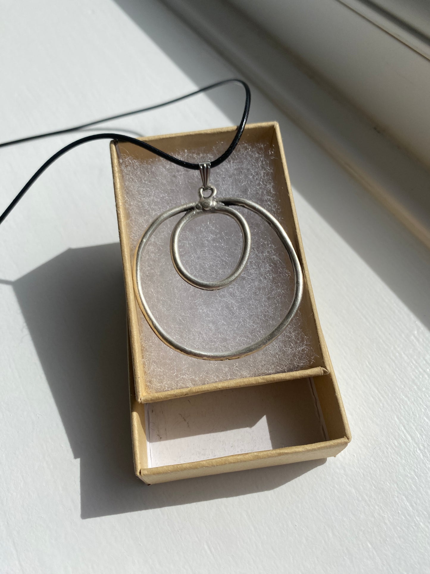 Antique Silver Circles Pendant Necklace