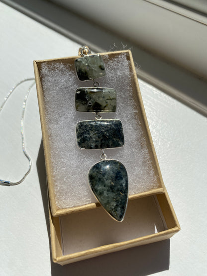 Labradorite Silver Pendant Necklace