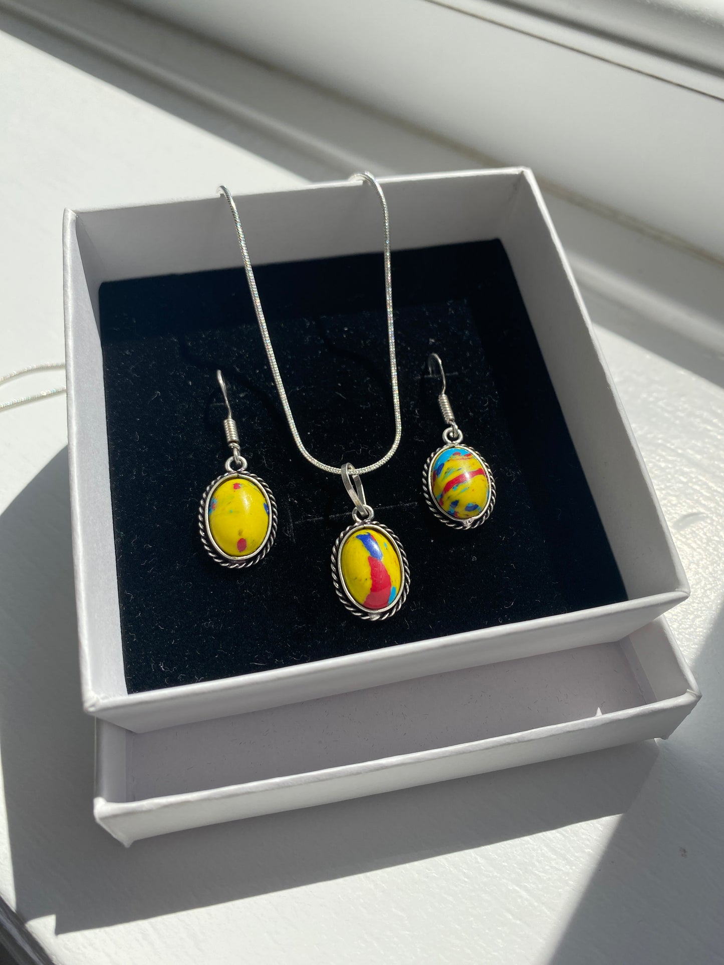 Mosaic Jasper Necklace & Earring Set