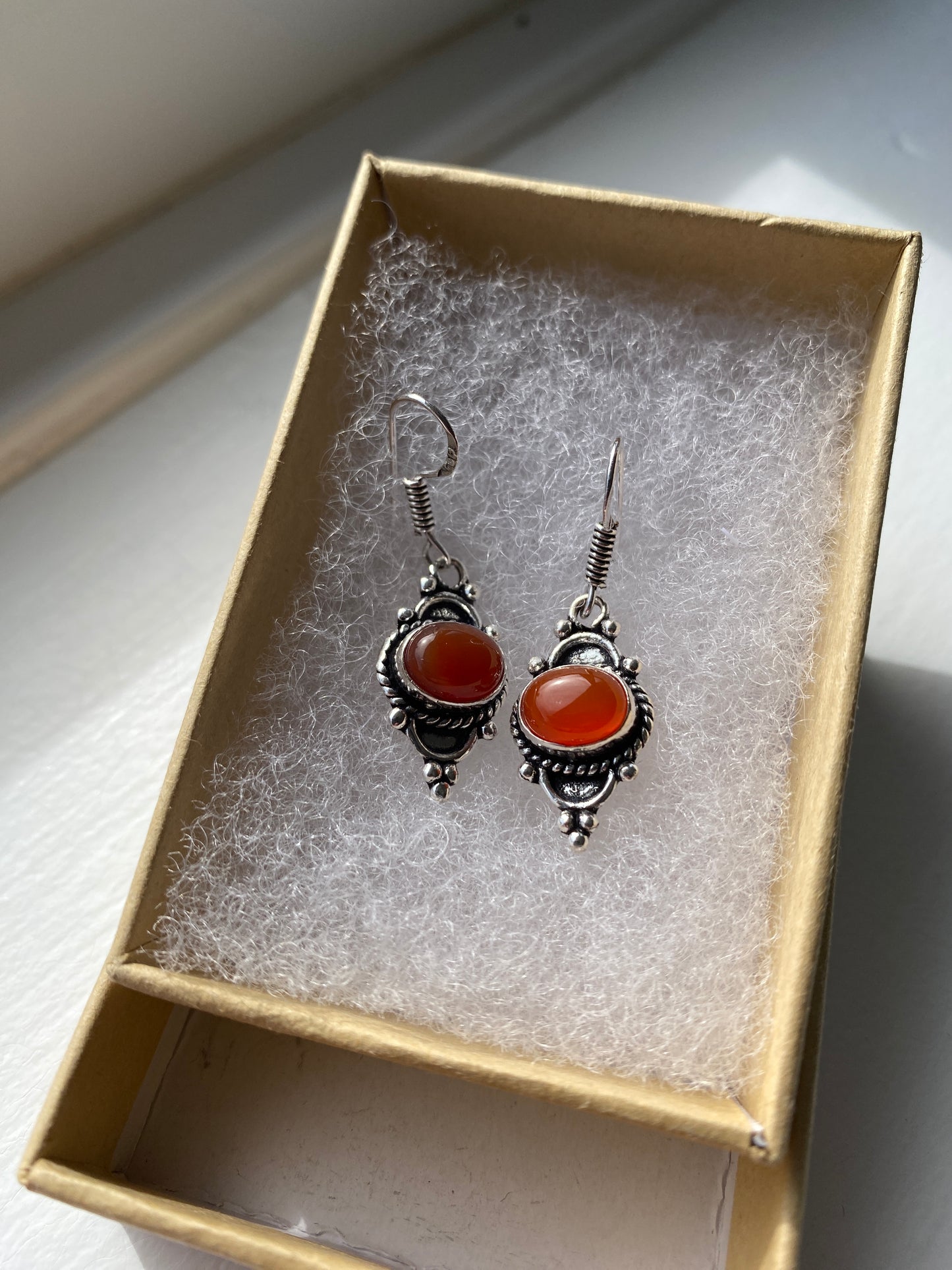 Silver Carnelian Earrings
