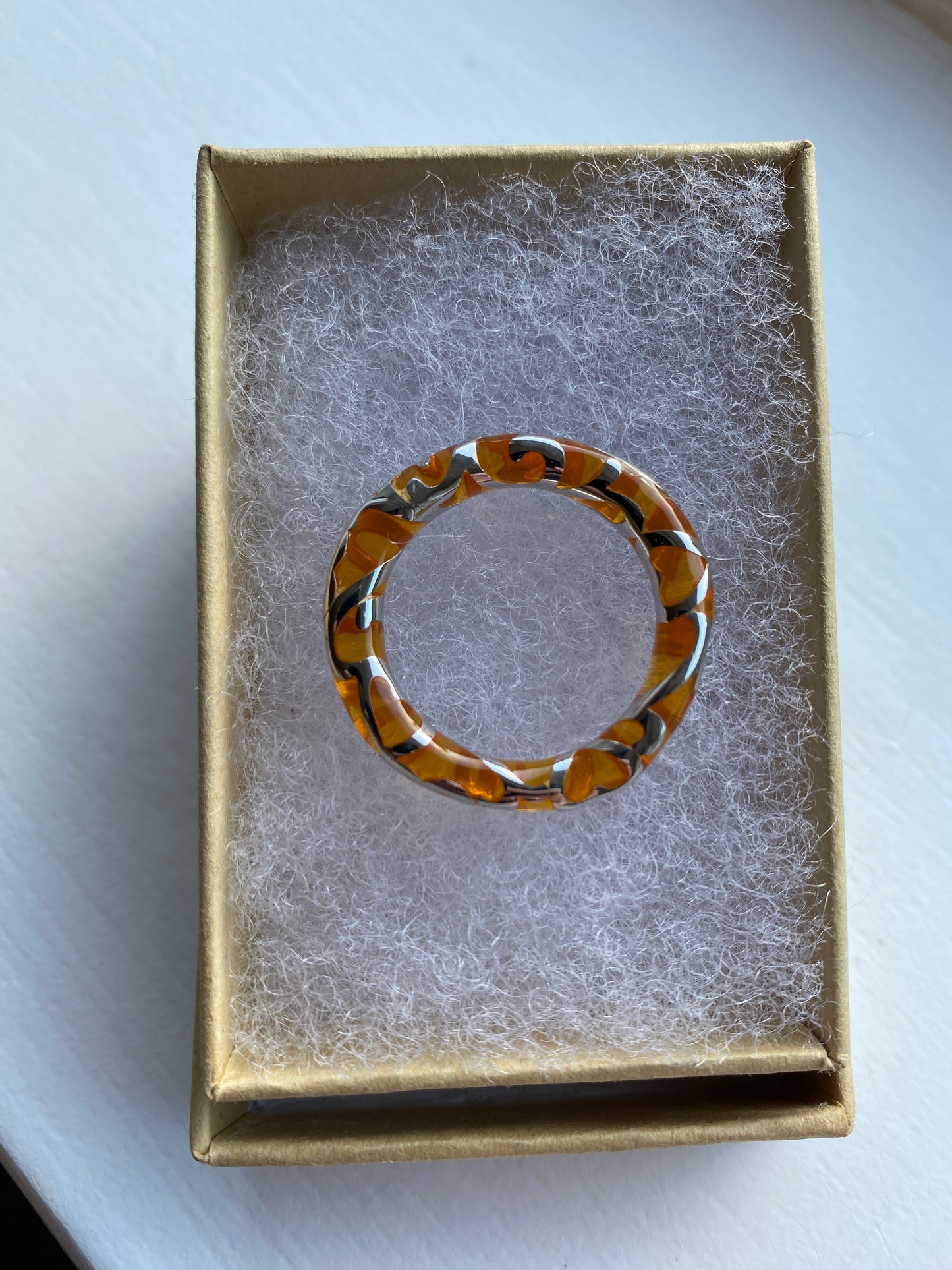 Circular Orange & Silver Pendant