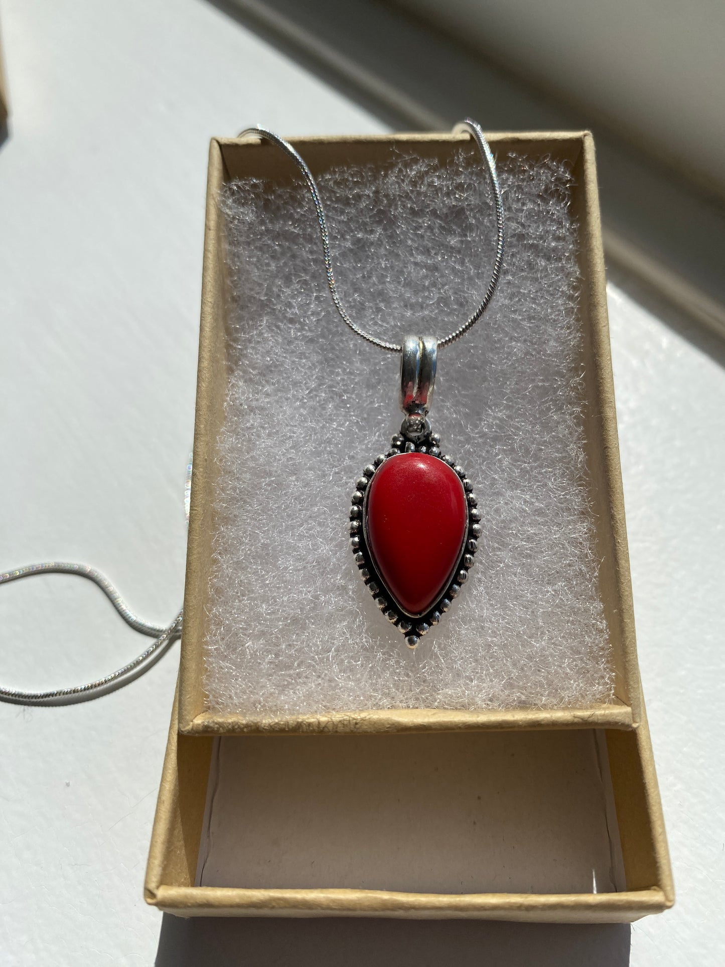 Red Coral Necklace & Earring Set