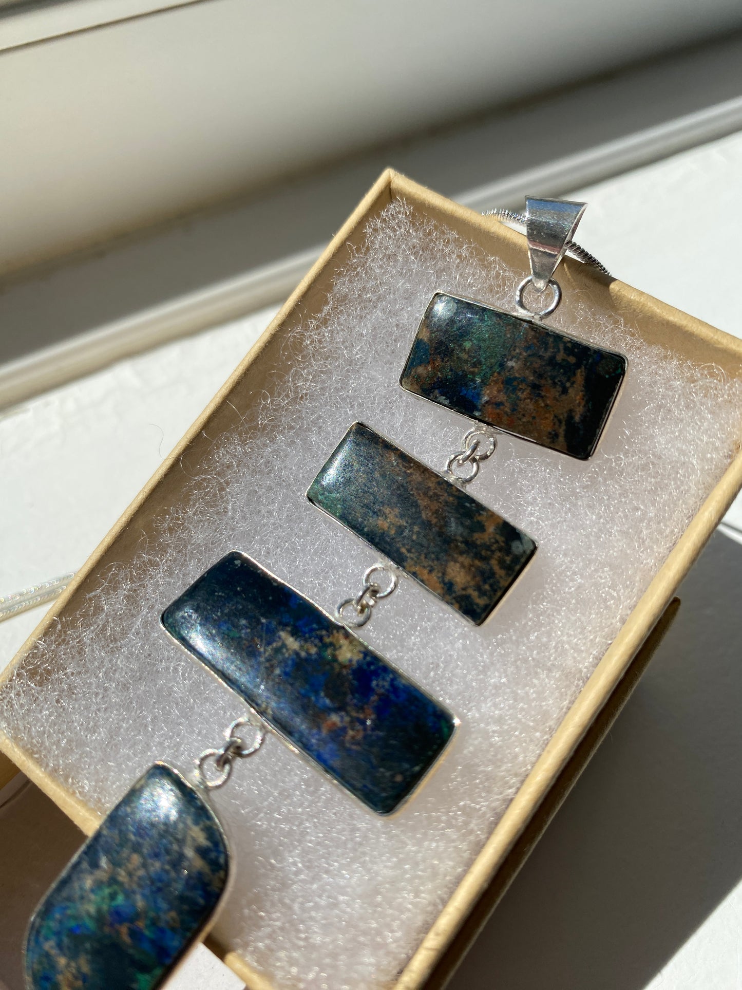 Natural Azurite- Malachite Pendant Necklace