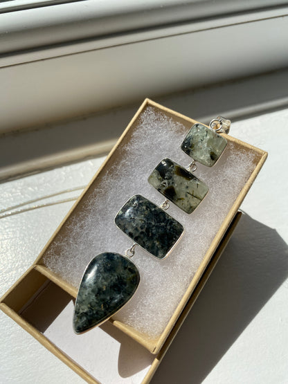 Labradorite Silver Pendant Necklace