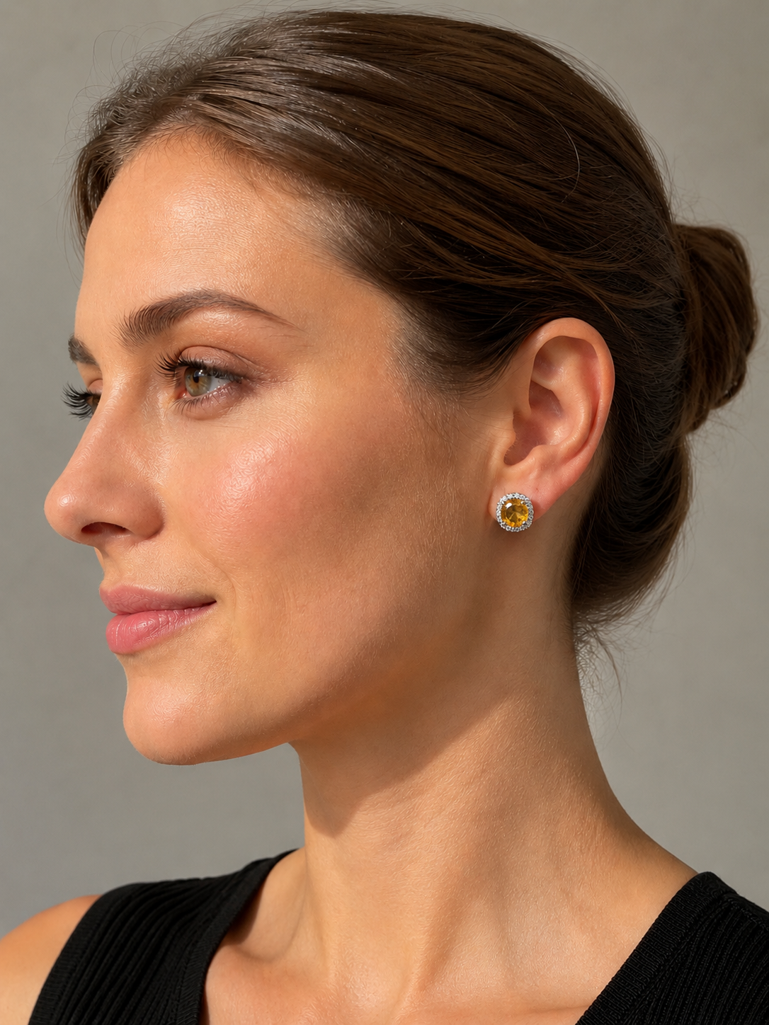 Square Rose Red Ear Studs