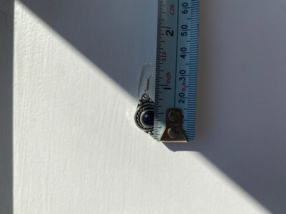 Blue Goldstone Silver Earrings