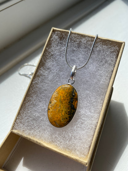 Golden Ochre Mookatite Jasper Pendant